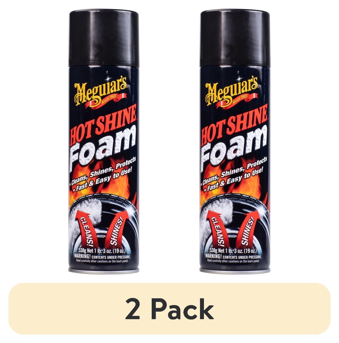 (2 pack) Meguiar's Hot Shine Tire Foam for Cars and Trucks, 19 oz
