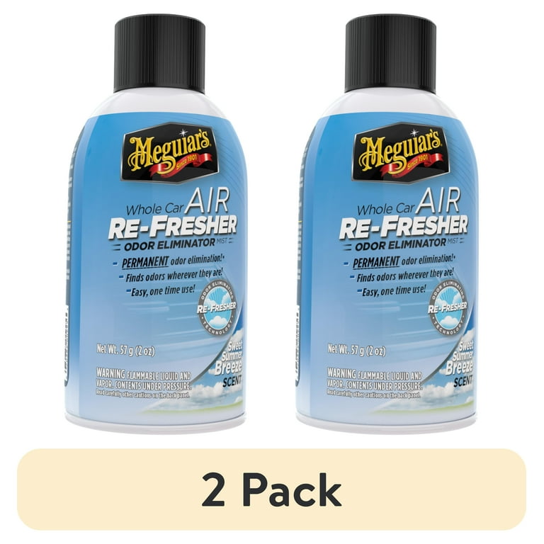 (2 pack) Meguiar's Whole Car Air Refresher, Odor Eliminator Spray  Eliminates Strong Vehicle Odors, Summer Breeze 2 Oz Spray Bottle