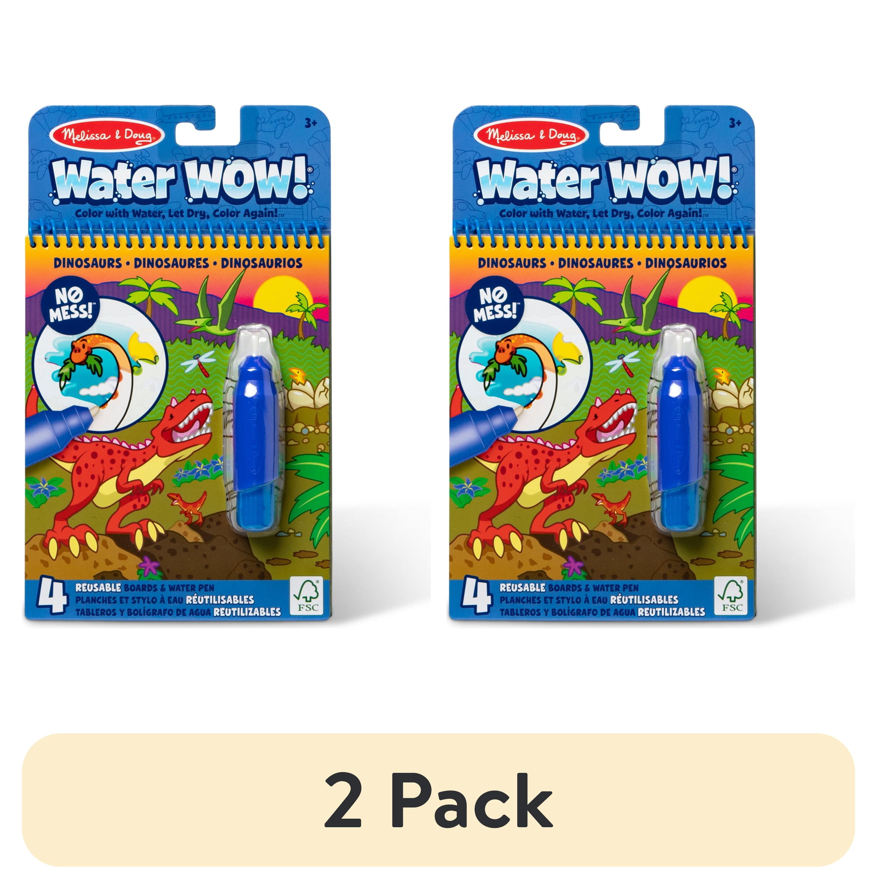 (2 pack) Melissa & Doug On The Go Water Wow! Reusable Water-Reveal Activity Pad Travel Toy – Dinosaurs