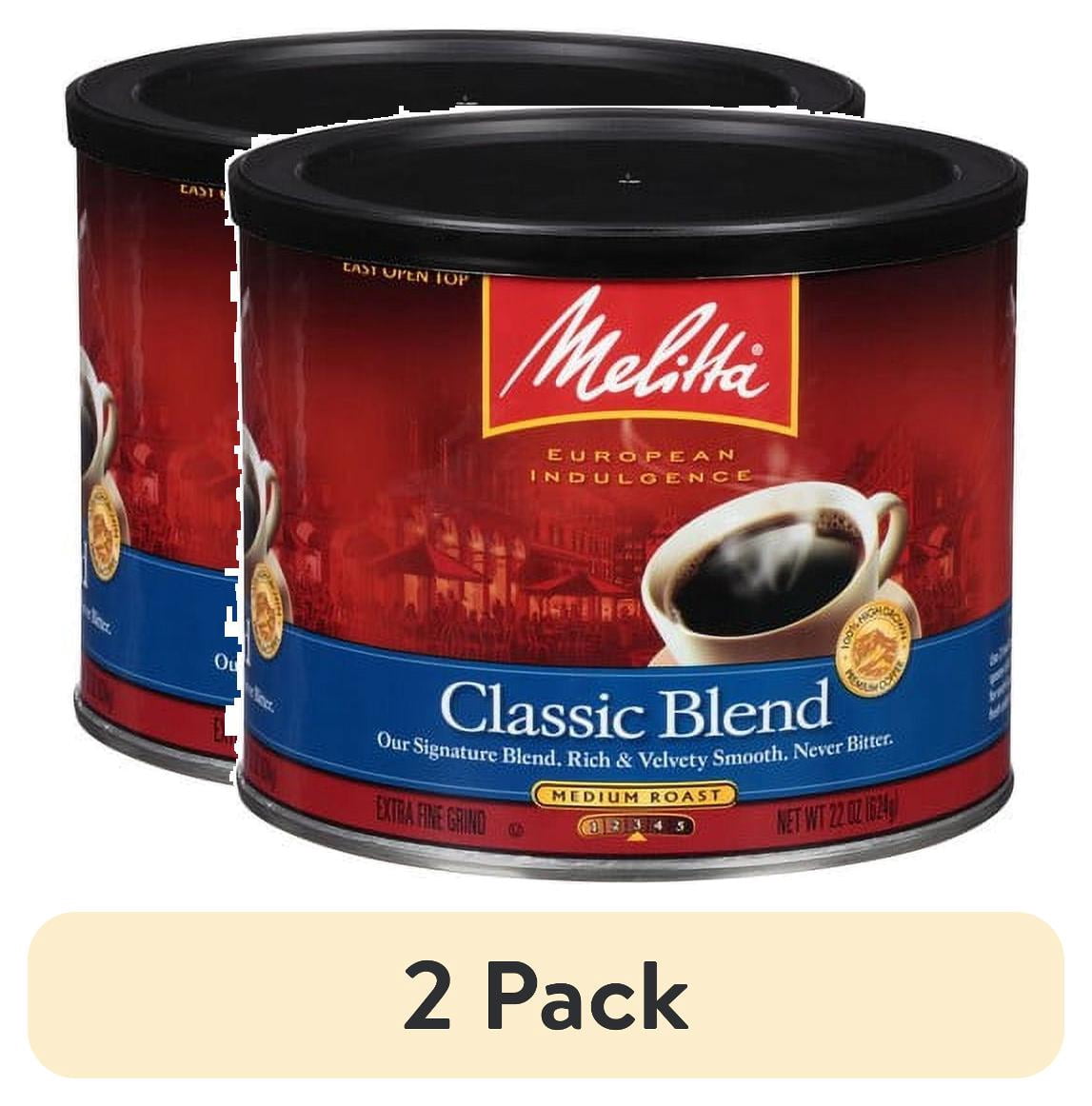 (2 pack) Melitta Classic Roast Caffeinated Canned Coffee, 22oz Can
