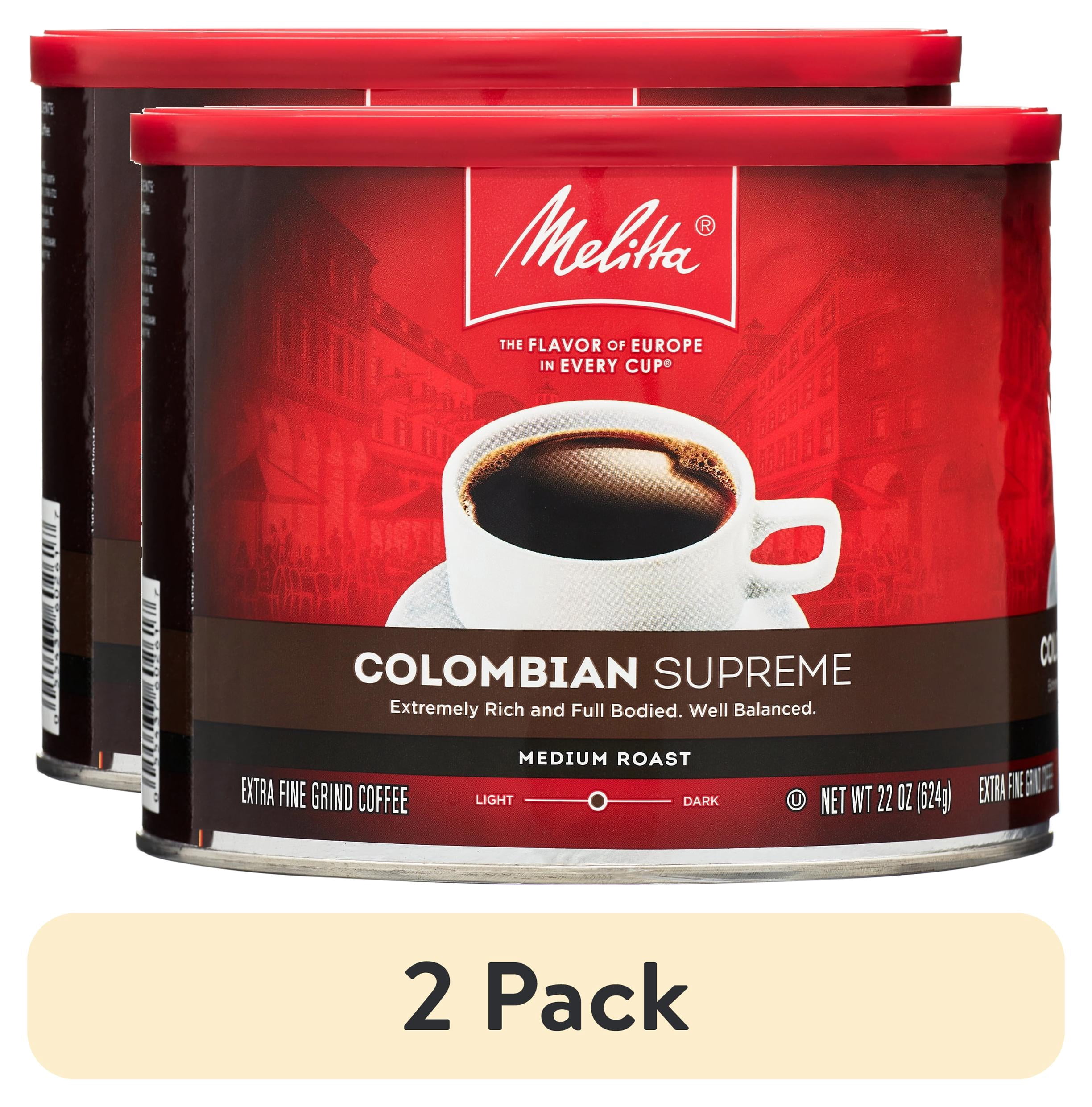 (2 pack) Melitta Colombian Supreme Ground Coffee, 22 oz