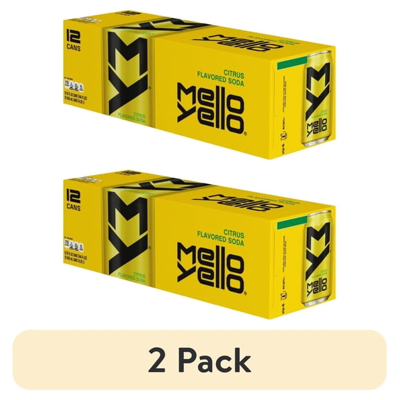 (2 pack) Mello Yellow Citrus Flavored Soft Drink Bundled by   (12 Pack 12 oz Cans)