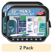 (2 pack) Men's Get Away 10 pc Travel Kit