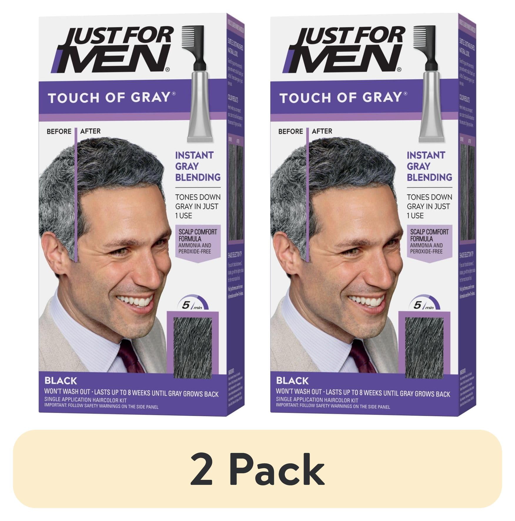 2 pack) Just For Men Touch of Gray Hair Color Black Instant Gray