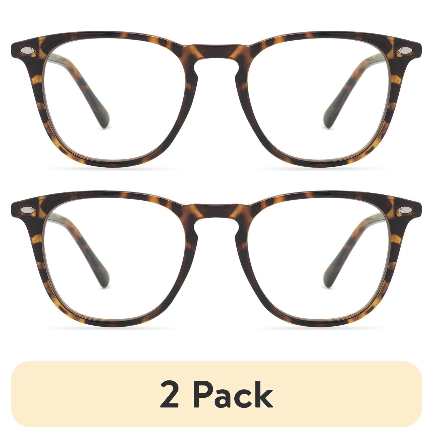 (2 pack) Men's Health Tranquility Blue Light Blocking Glasses for Computer UV and Gaming Protection by DIFF Eyewear Tortoise
