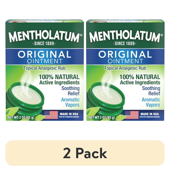 (2 pack) Mentholatum Original Chest Rub Ointment, 3 oz. Jar for Fast Relief from Colds and Aches