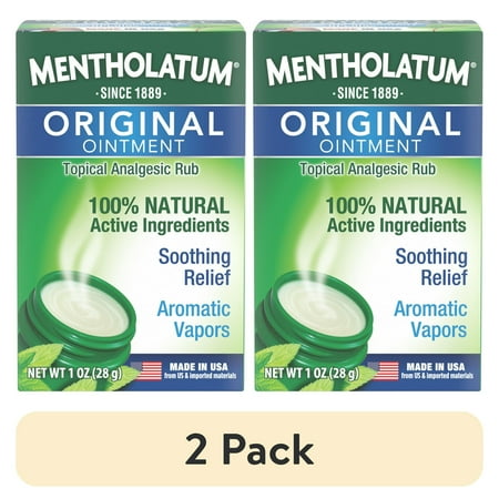 (2 pack) Mentholatum Original Chest Rub Ointment, Jar, 1oz