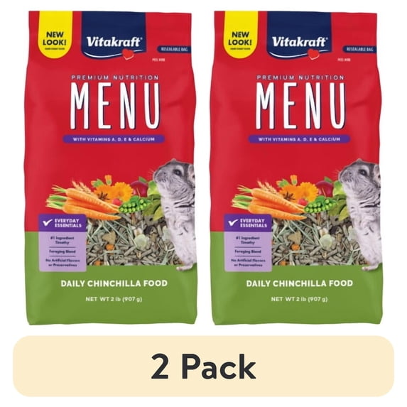 (2 pack) Menu Chinchilla Food with Timothy
