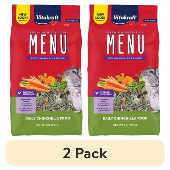 (2 pack) Menu Chinchilla Food with Timothy
