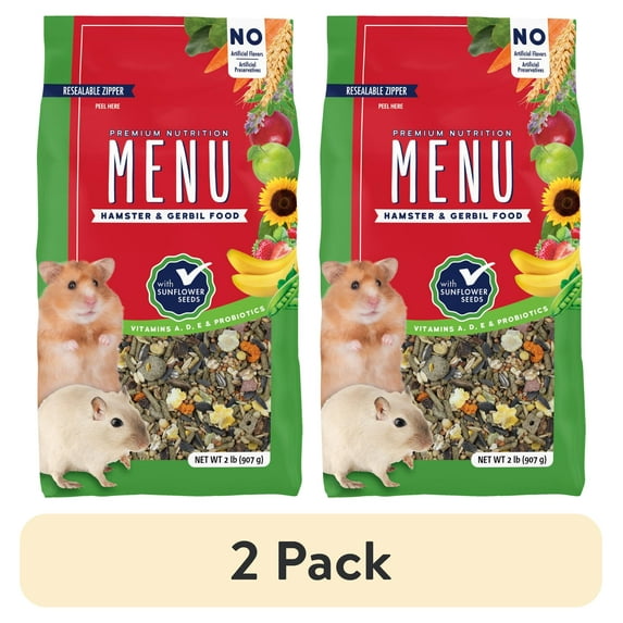 (2 pack) Vitakraft Menu Premium Hamster Food 2 lb