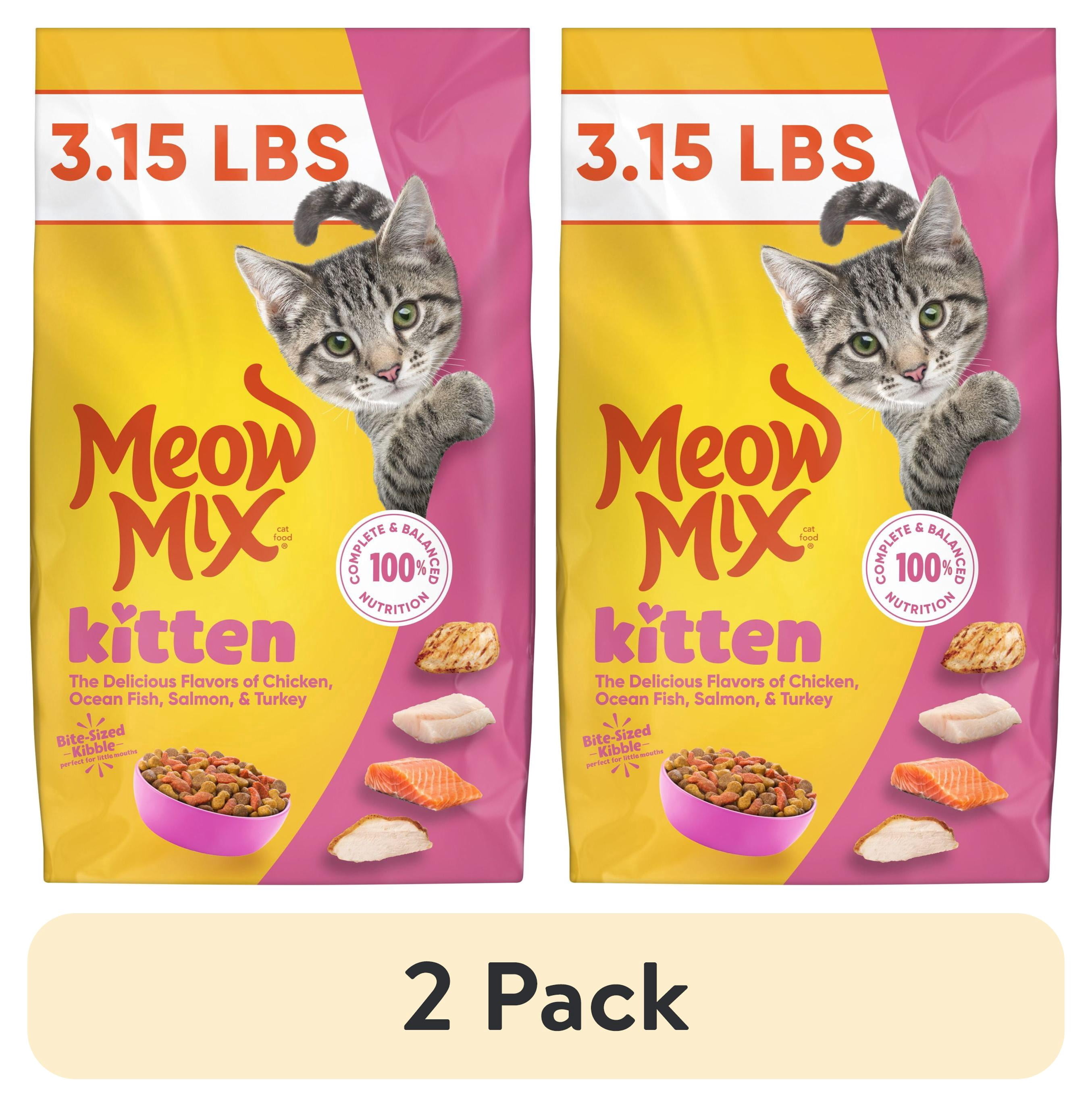 (2 pack) Meow Mix Kitten Li’l Nibbles Dry Cat Food for Kittens, 3.15 lb. Bag