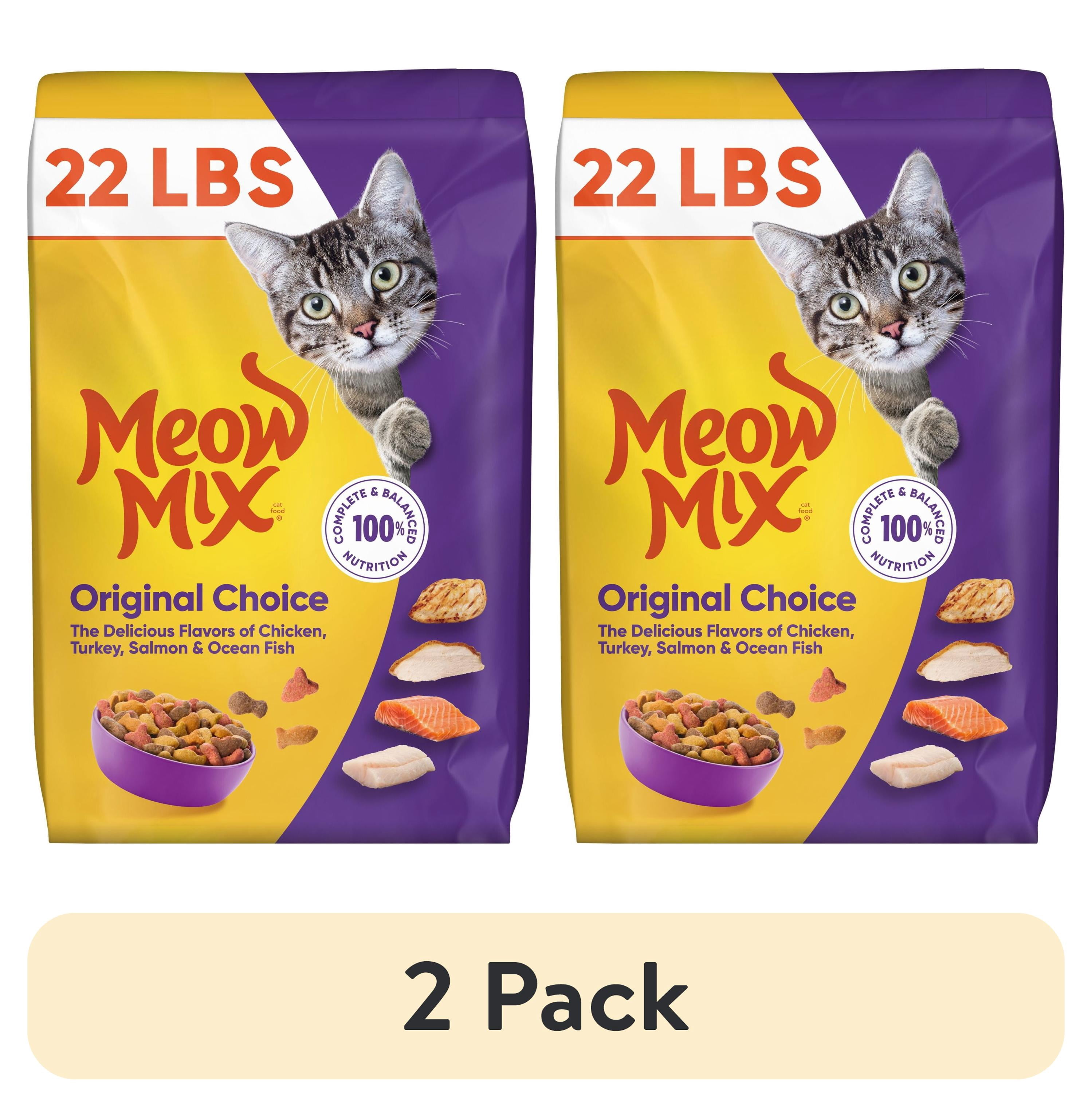 2 pack) Meow Mix Original Choice Dry Cat Food, 22 lb Bag - Walmart.com
