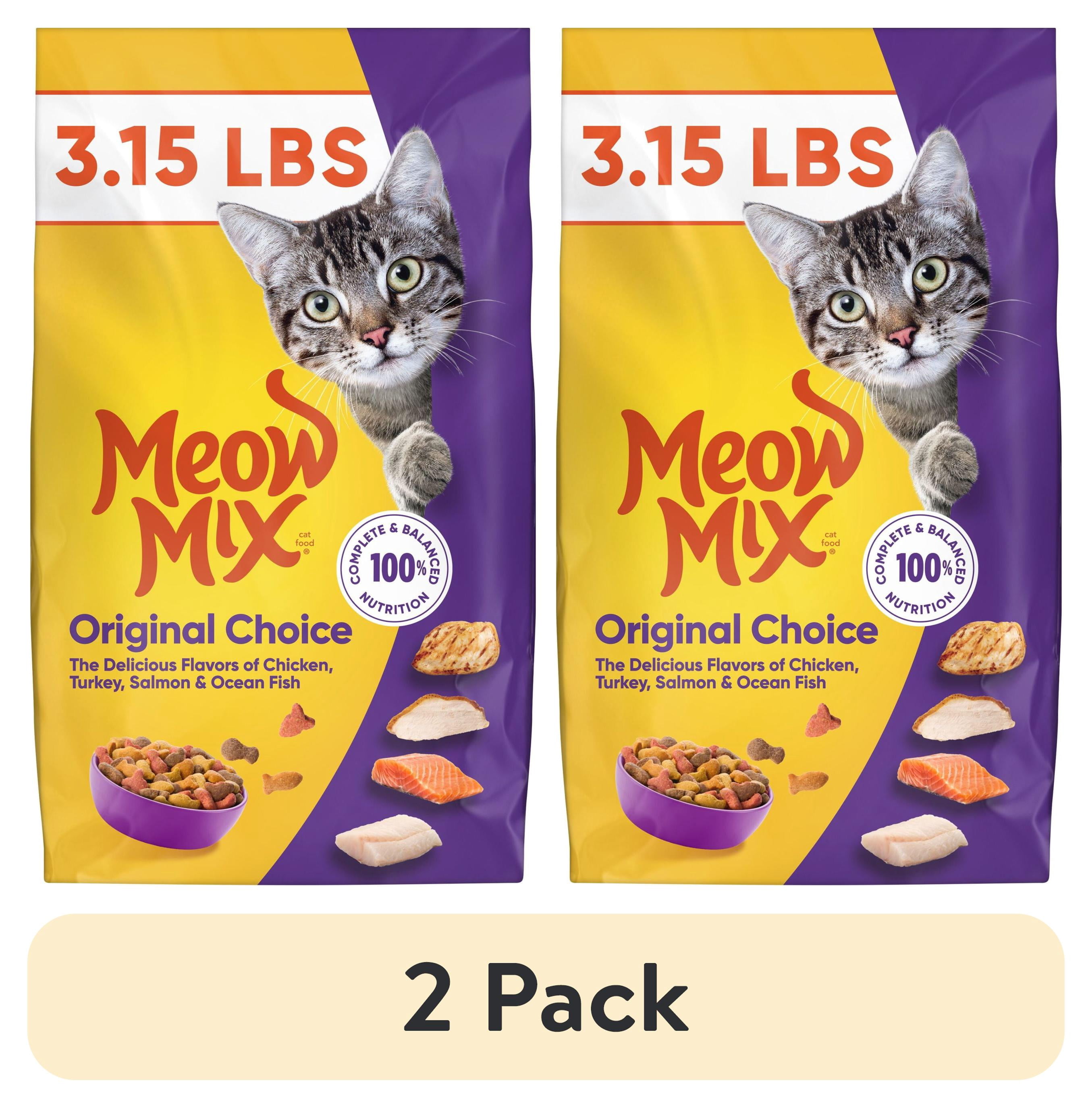 (2 pack) Meow Mix Original Choice Dry Cat Food, 3.15 lb. Bag