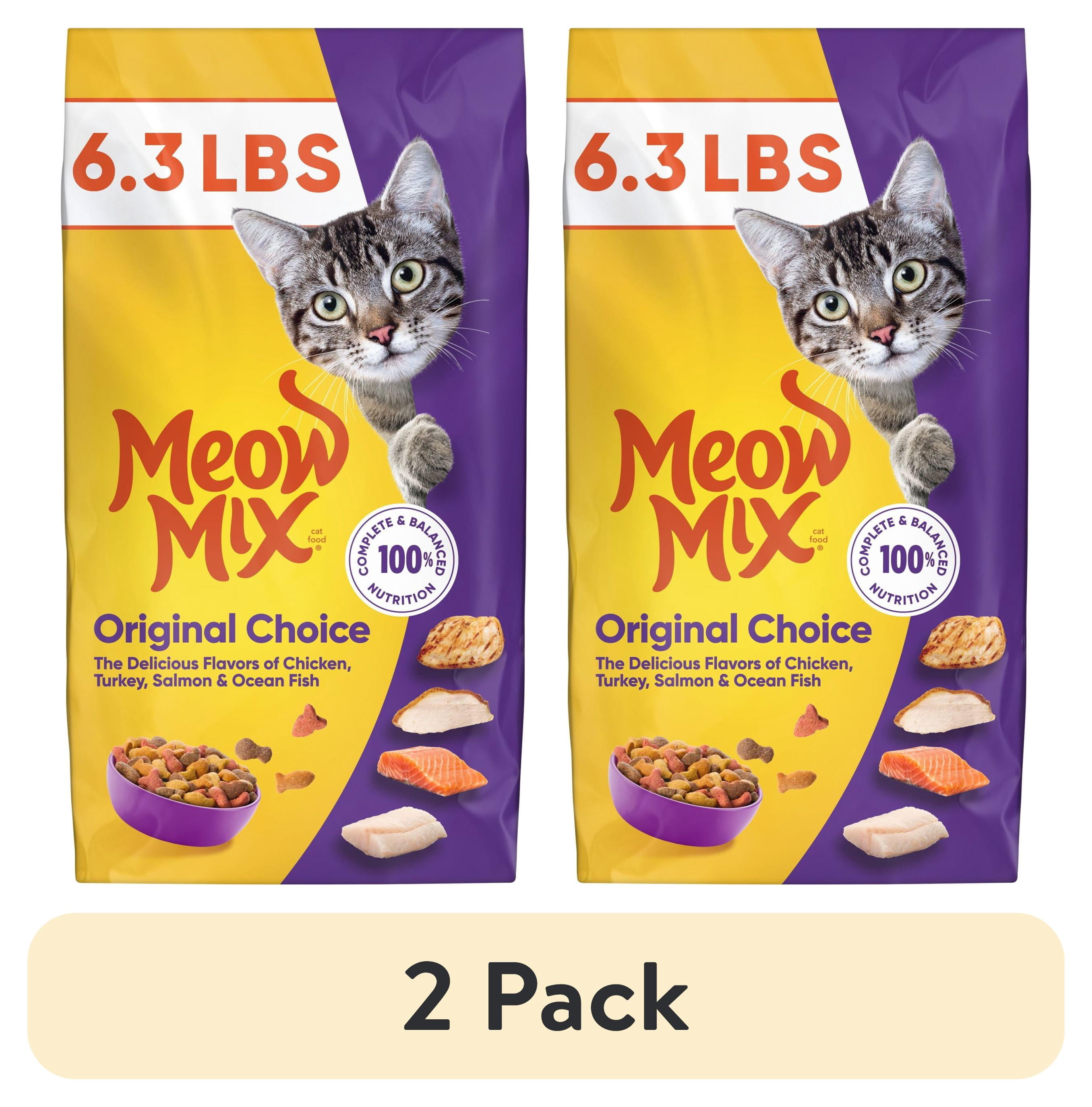 (2 pack) Meow Mix Original Choice Dry Cat Food, 6.3 lb Bag