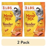 2 pack Meow Mix Tender Centers with Salmon & White Meat Chicken Flavors, Dry Cat Food, 3 lb. Bag