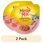 (2 pack) Meow Mix Tenders in Sauce with REAL Salmon & Crab, Wet Cat Food, 2.75 oz Cup