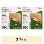 2 pack Mepilex Border Flex 4x4in Hospital Grade Dressings for Skin Tears, Minor Burns, Cuts Waterproof Adhesion for Up to 7-Day Use, 3 Count