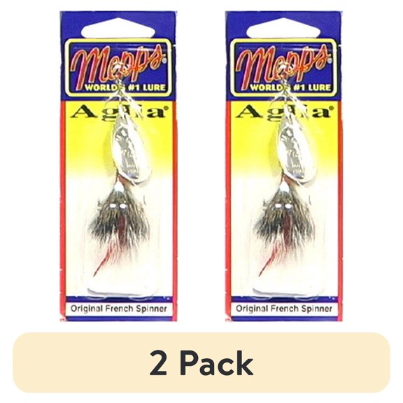 (2 pack) Mepps Dressed Aglia Inline Spinner, Silver & Gray, 1/4 oz