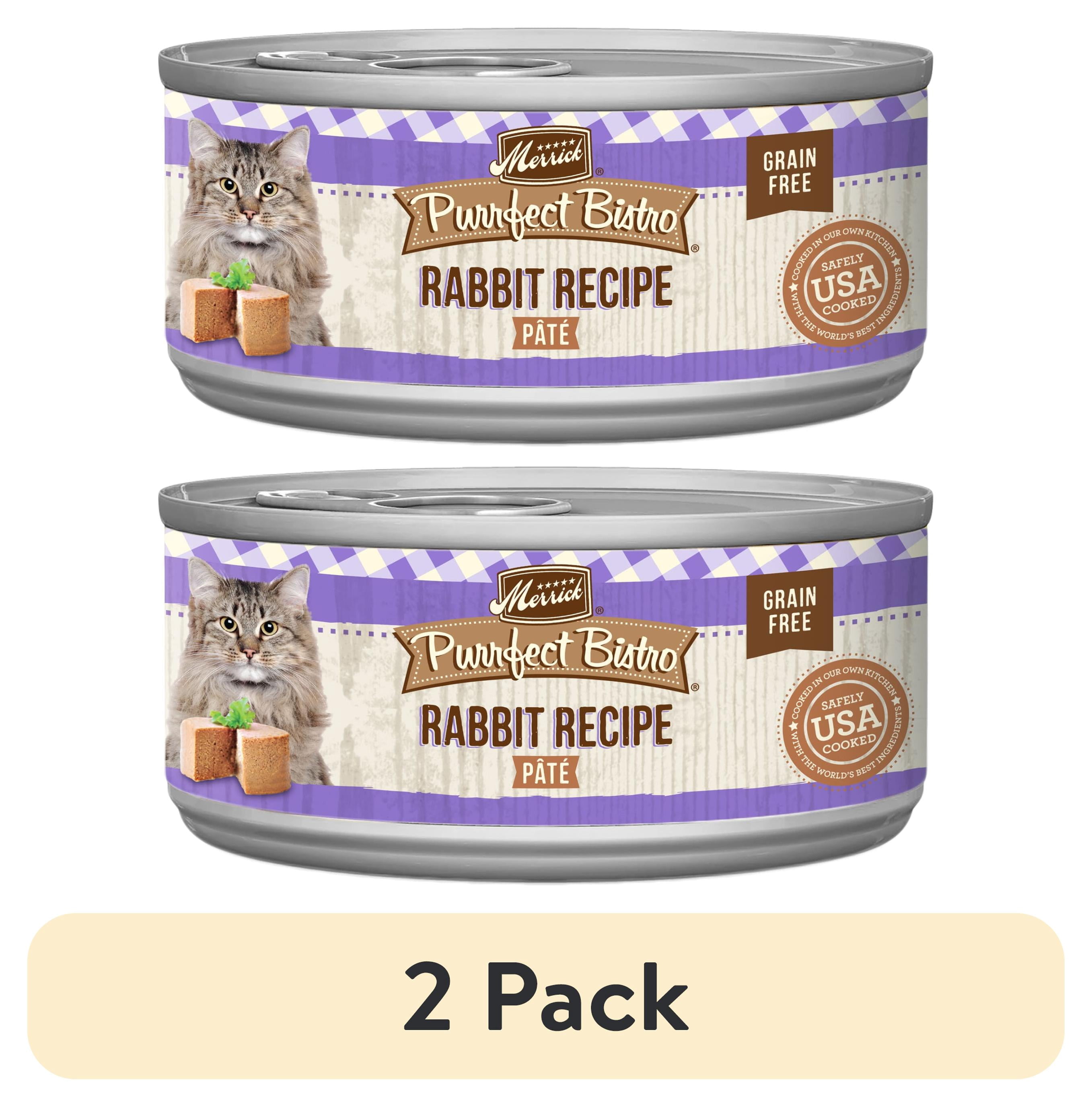 (2 pack) Merrick Purrfect Bistro, Rabbit, Wet Cat Food Pate, 5.5 oz Cans, 24 Pack