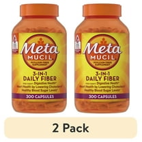 (2 pack) Metamucil Psyllium Fiber Capsules, 300 Count, Daily Digestive Health Supplement