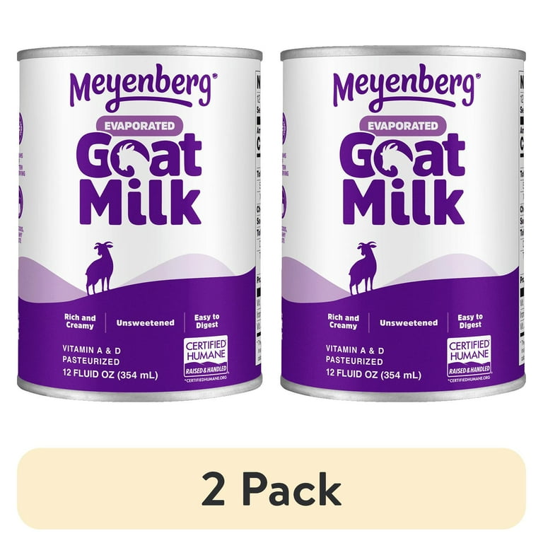 2 pack) Meyenberg Evaporated Vitamin D Goat Milk Unsweetened