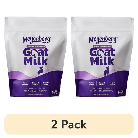 (2 pack) Meyenberg Whole Powdered Goat Milk, Plain, 12 oz (340g)