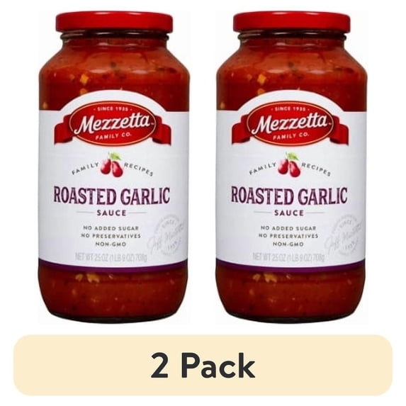 (2 pack) Mezzetta Family Recipes Roasted Garlic Sauce 25 oz Jar