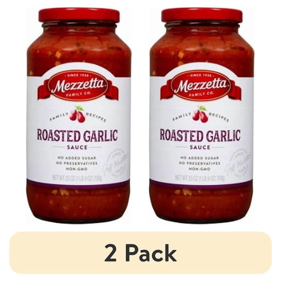 (2 pack) Mezzetta Family Recipes Roasted Garlic Sauce 25 oz Jar