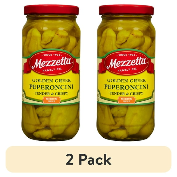(2 pack) Mezzetta Golden Greek Peperoncini, 16 fl oz Jar