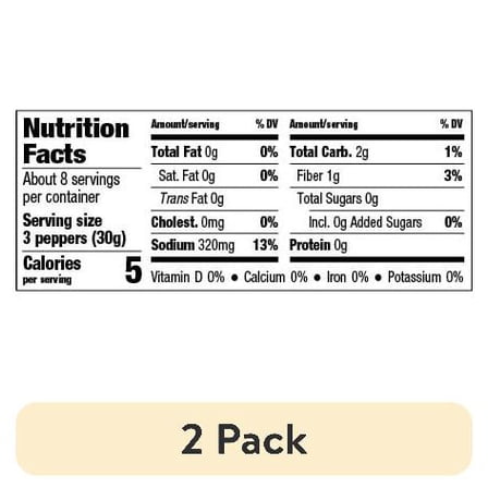 (2 pack) Mezzetta Sweet Banana Peppers, 16 fl oz Jar