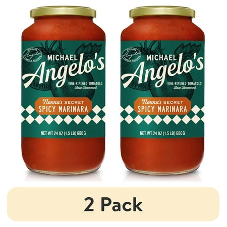 (2 pack) Michael Angelo's Nonna's Secret Spicy Marinara Pasta Sauce, 24oz