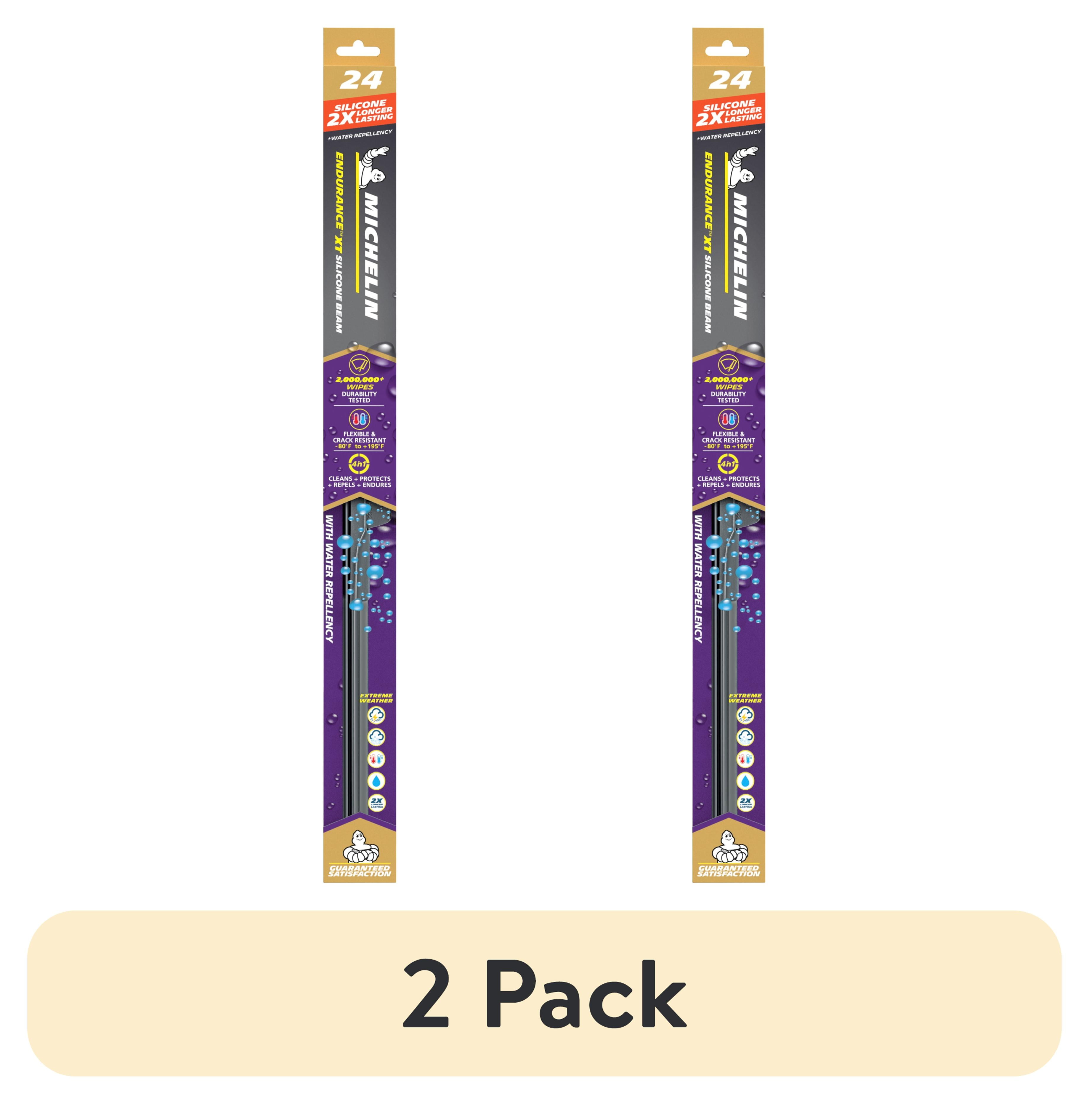 (2 pack) MICHELIN® Endurance XT 24" Silicone + Water Repellency Beam Windshield Wiper Blade
