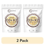 2 pack Micro Ingredients Vitamin D3 10000iu Plus K2 MK-7 200mcg, 300 Virgin Coconut Oil Softgels | 2 in 1 Support Immune, Heart, Joint, Teeth & Bone Health