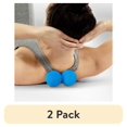 thumbnail image 1 of (2 pack) Microdry Dual-Ball Massage Roller for Deep Tissue Relief, Blue, 1 of 7
