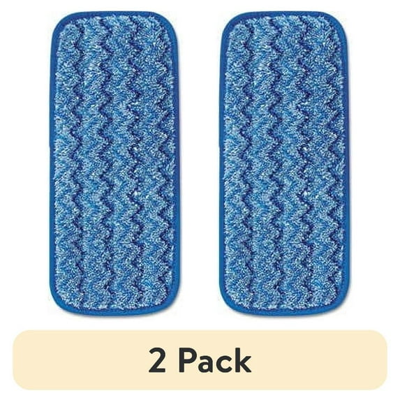 (2 pack) Microfiber Wall/Stair Wet Mopping Pad, 13.75 x 5.5 x 0.5, Blue