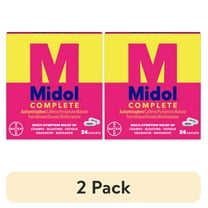 (2 pack) Midol Complete Menstrual Pain Relief Caplets w/ Acetaminophen. 24 Count