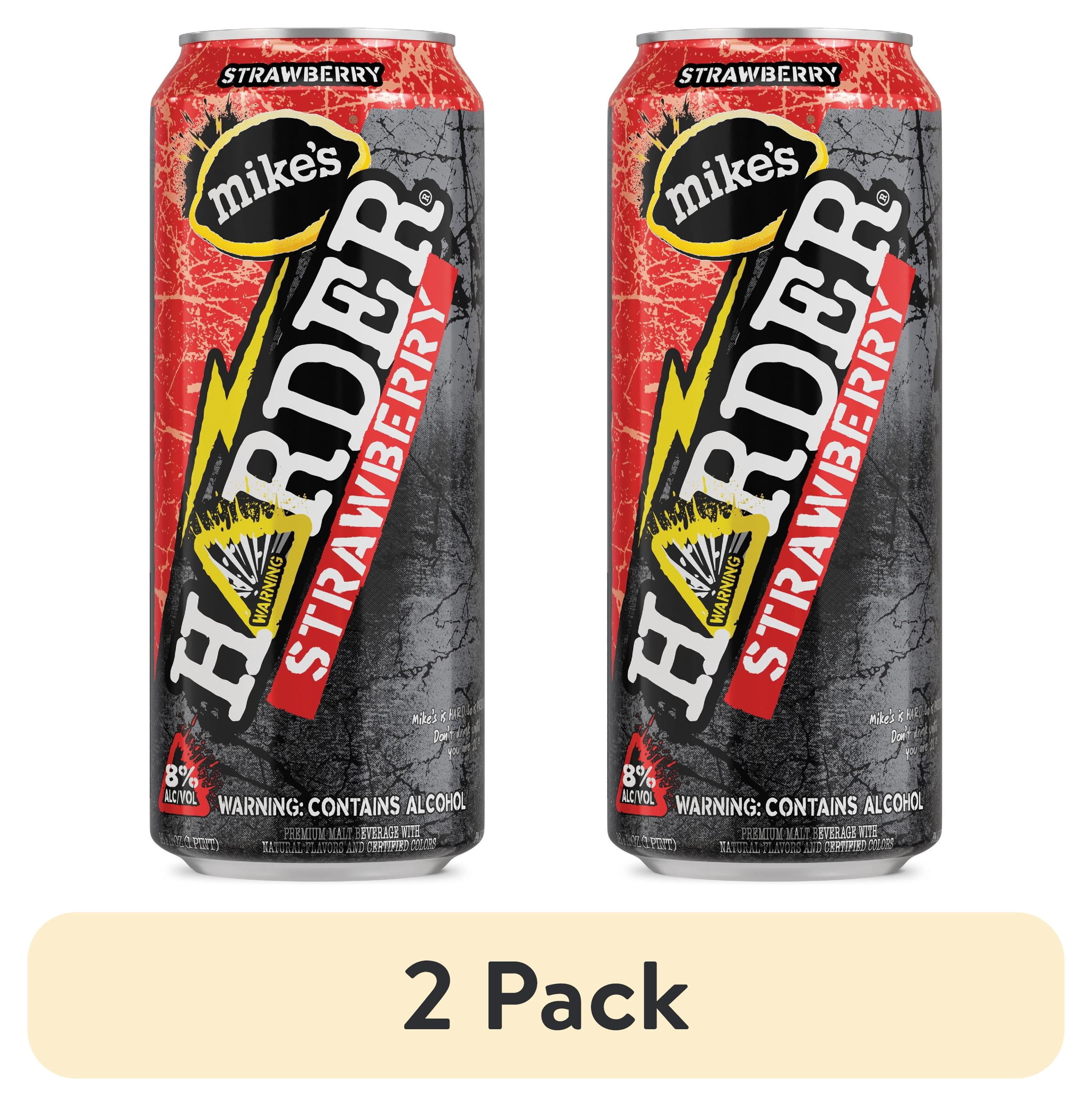 (2 pack) Mike's Harder Lemonade Strawberry, 16 fl oz Can, 8% ABV