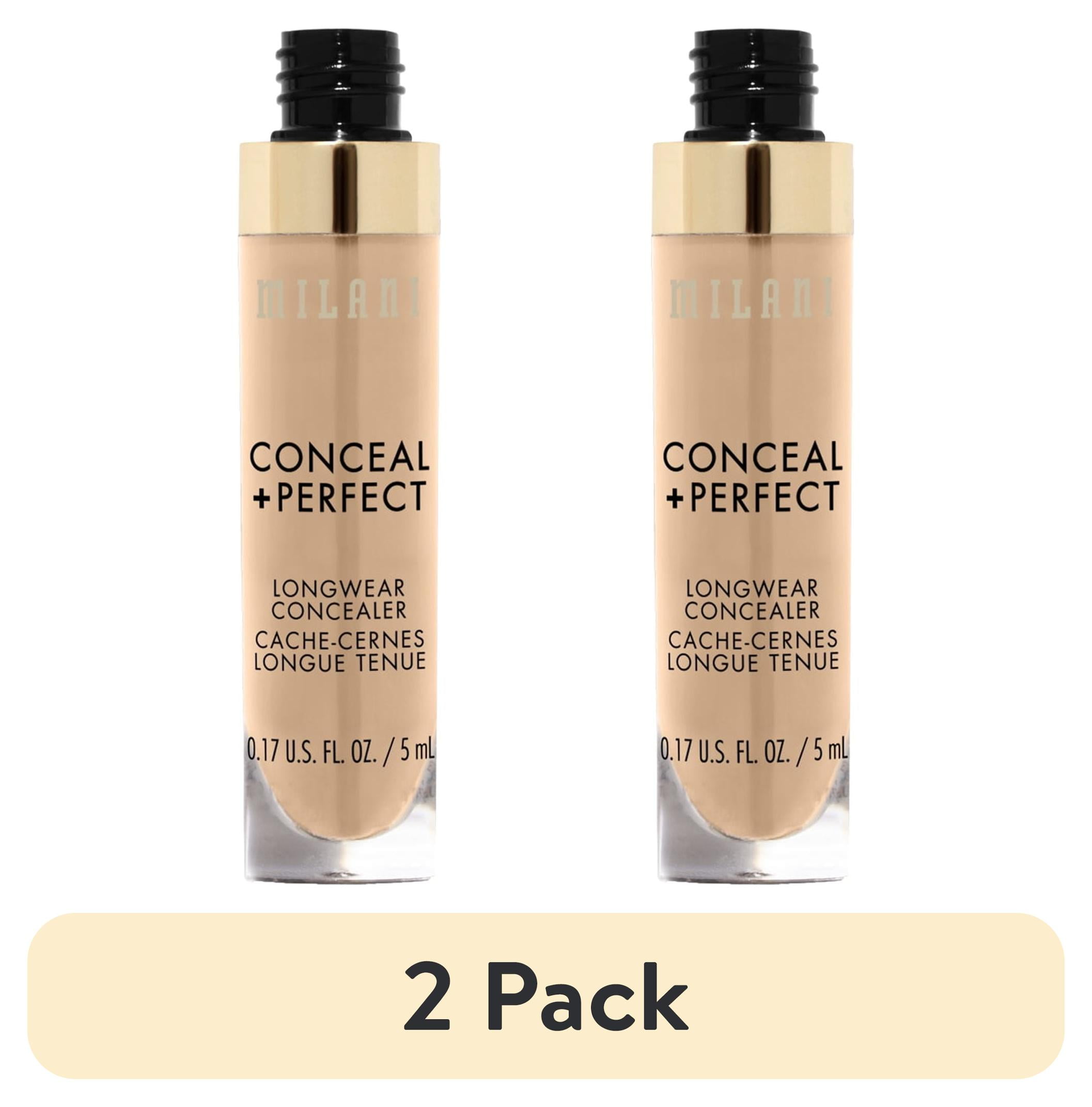 (2 pack) Milani Conceal + Perfect Longwear Liquid Concealer, Light Natural