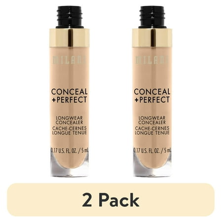 (2 pack) Milani Conceal + Perfect Longwear Liquid Concealer, Light Natural