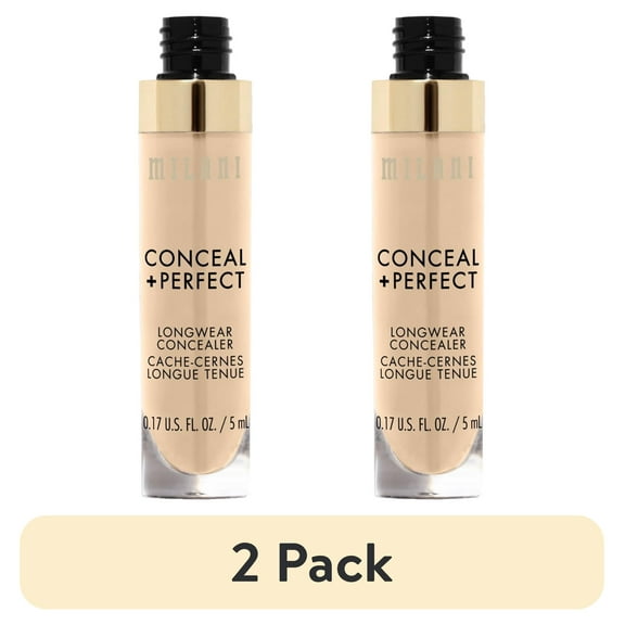 (2 pack) Milani Conceal + Perfect Longwear Liquid Concealer, Light Vanilla