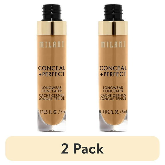 (2 pack) Milani Conceal + Perfect Longwear Liquid Concealer, Natural Sand