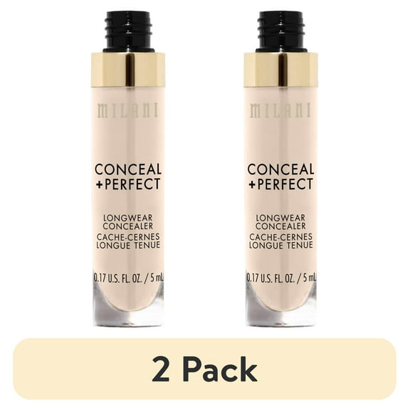 (2 pack) Milani Conceal + Perfect Longwear Liquid Concealer, Pure Ivory