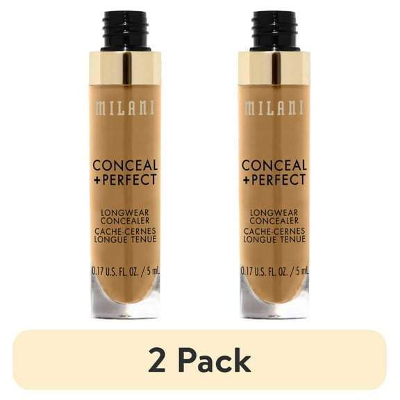 (2 pack) Milani Conceal + Perfect Longwear Liquid Concealer, Warm Tan