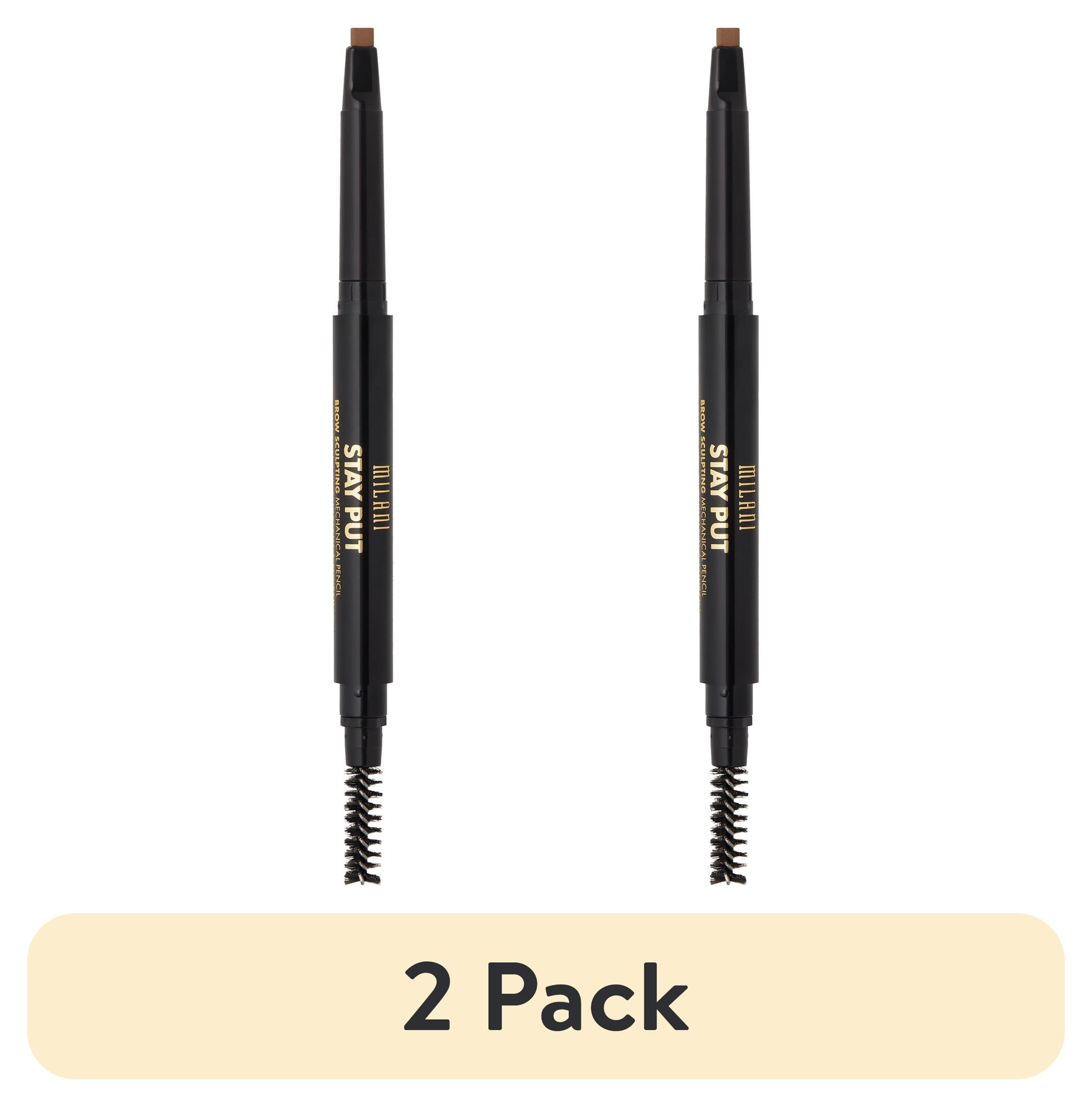 (2 pack) Milani Stay Put Brow Sculpting Mechanical Pencil, Dark Brown