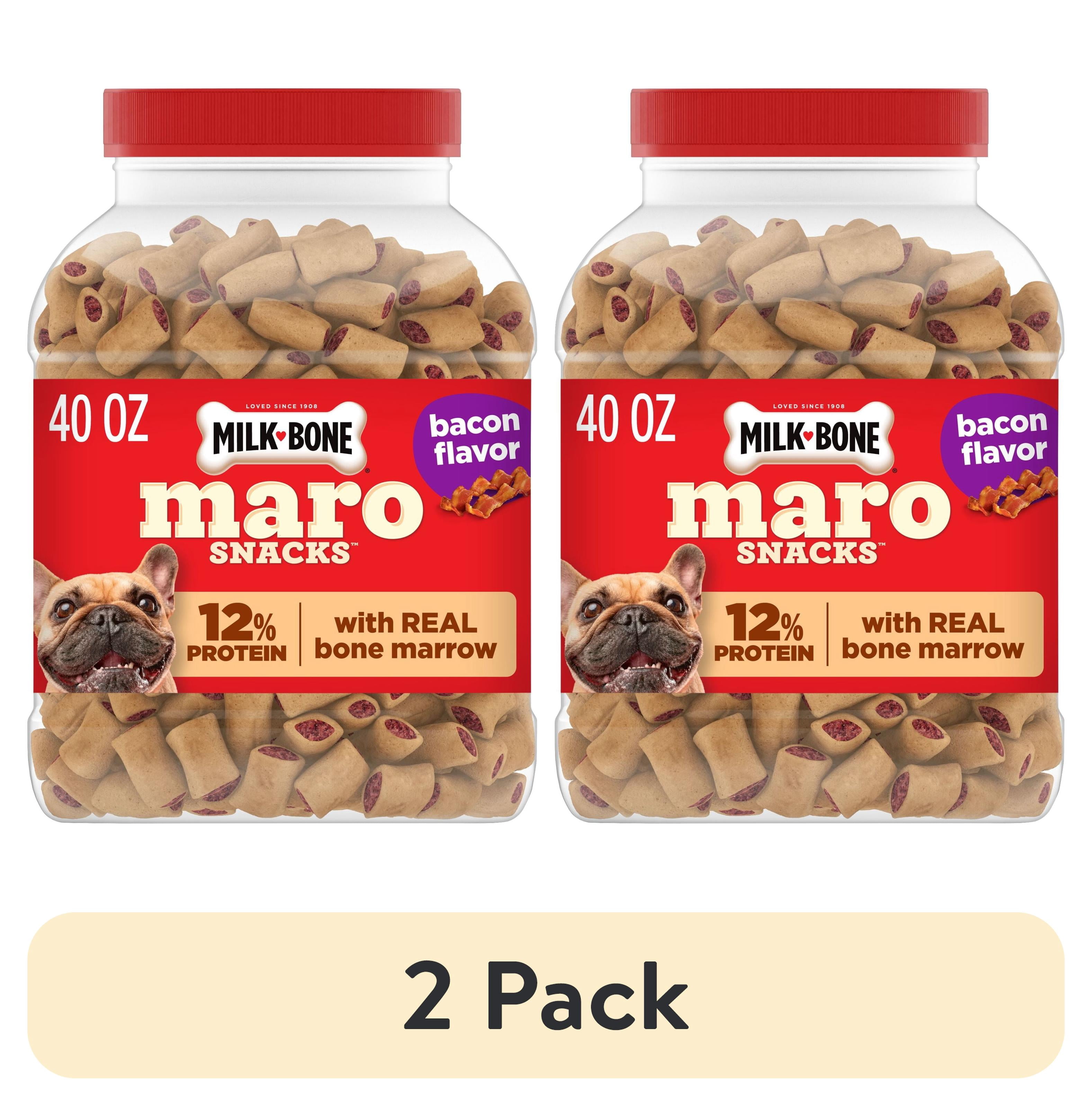 (2 pack) Milk Bone MaroSnacks Bacon Flavor Small Dog Treats With Bone Marrow, 40 ozs