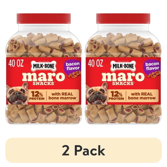 (2 pack) Milk Bone MaroSnacks Bacon Flavor Small Dog Treats With Bone Marrow, 40 ozs