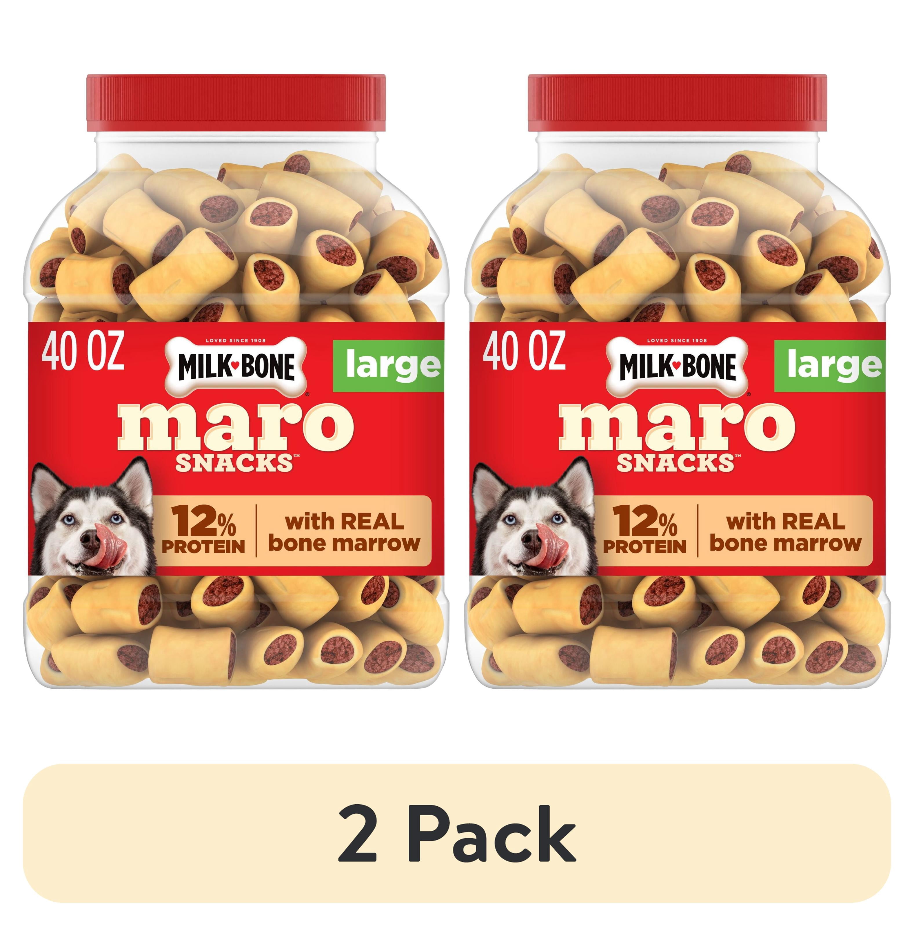 (2 pack) Milk Bone MaroSnacks Large Dog Treats with Real Bone Marrow, 40 ozs