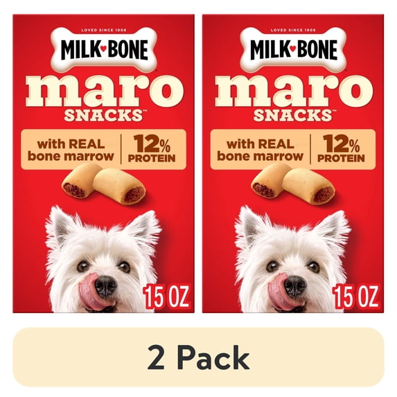 (2 pack) Milk Bone MaroSnacks Small Dog Treats With Bone Marrow, 15 ozs