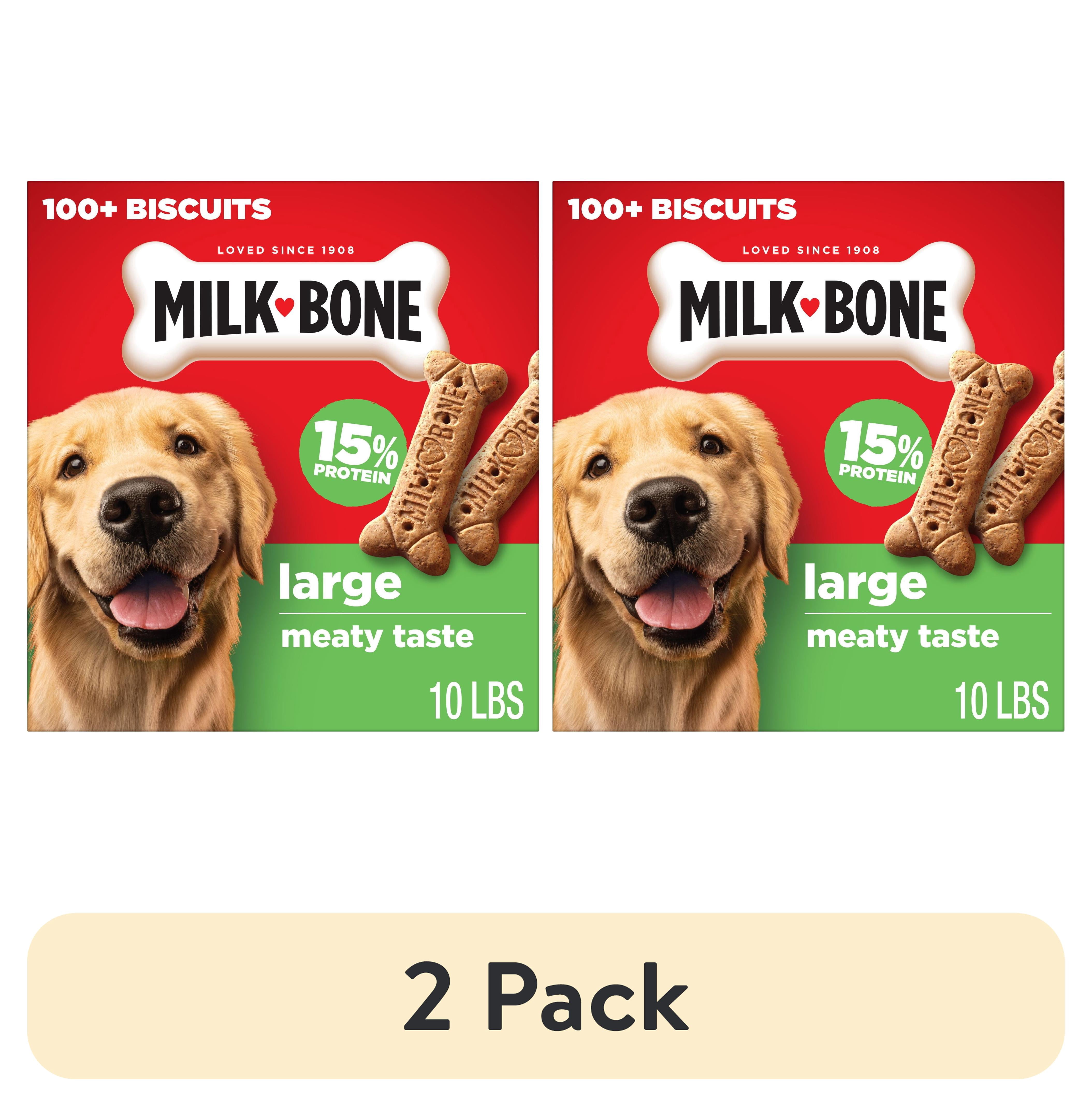 (2 pack) Milk Bone Crunchy Large Dog Treats, 10 Lb. Box, Original Beef Flavor