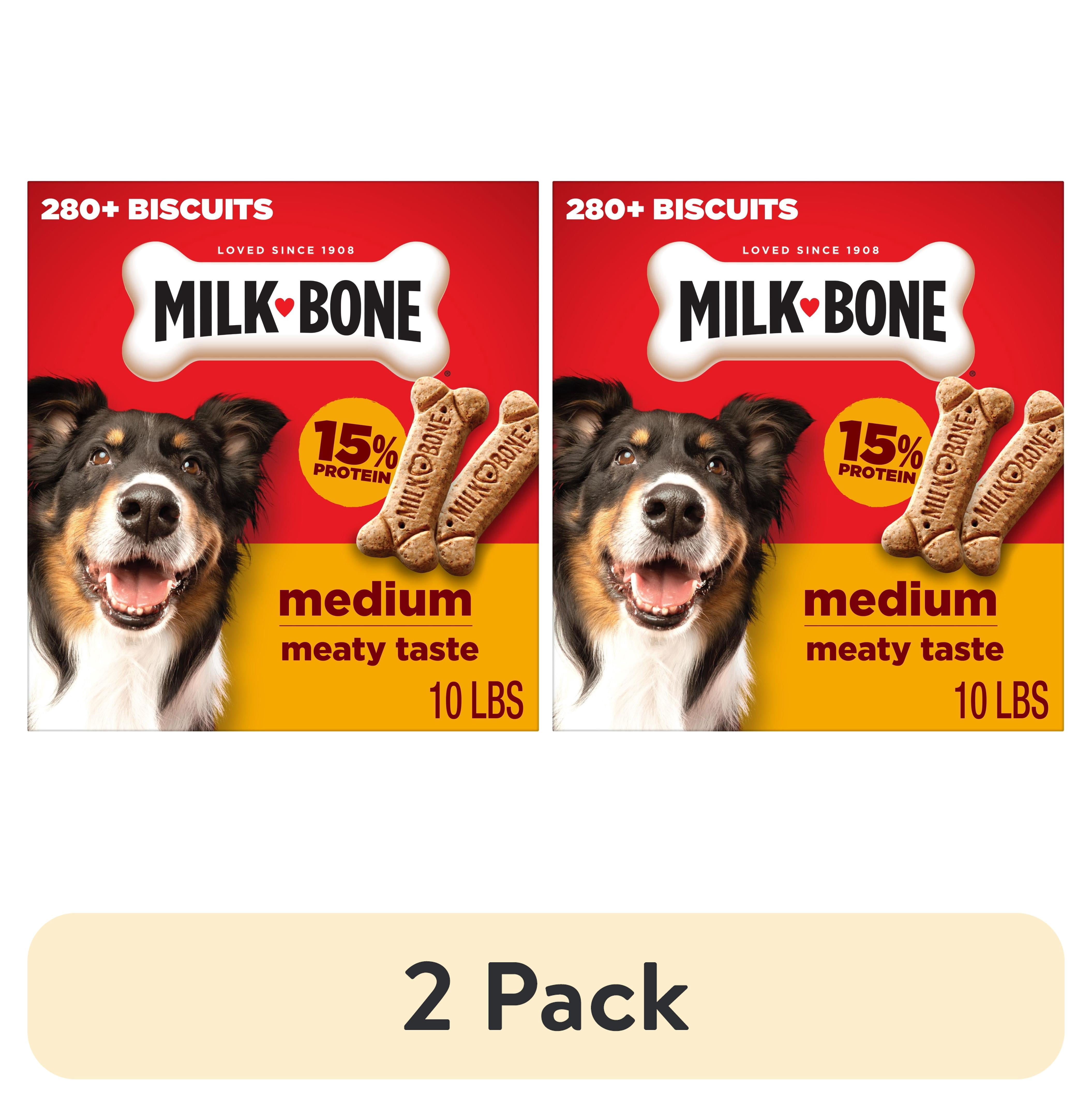 (2 pack) Milk Bone Crunchy Medium Dog Treats, 10 Lb. Box, Original Beef Flavor